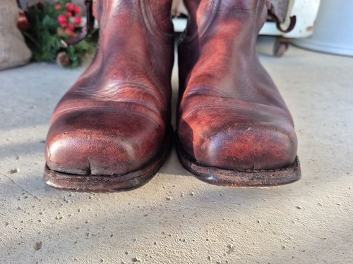 Botas de montar de motociclista vaqueras occidentales de cuero Florsheim de colección marrón encaje lateral - Imagen 3 de 16
