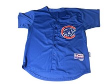 Kris Bryant 17 Chicago Cubs MAJESTIC Cool Base Blue SEWN Button Up Jersey SZ 50