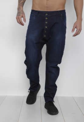 Drop Crutch Denim Jeans Knopfleiste Designer Jeans Demina