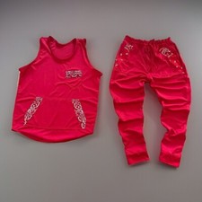 JD Fashion Men's Red Bandanna Trim Muscle Tank Jogger Pants Set Size L