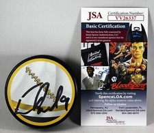 EVAN RODRIGUES SIGNED PITTSBURGH PENGUINS REVERSE RETRO Puck AUTOGRAPH JSA COA