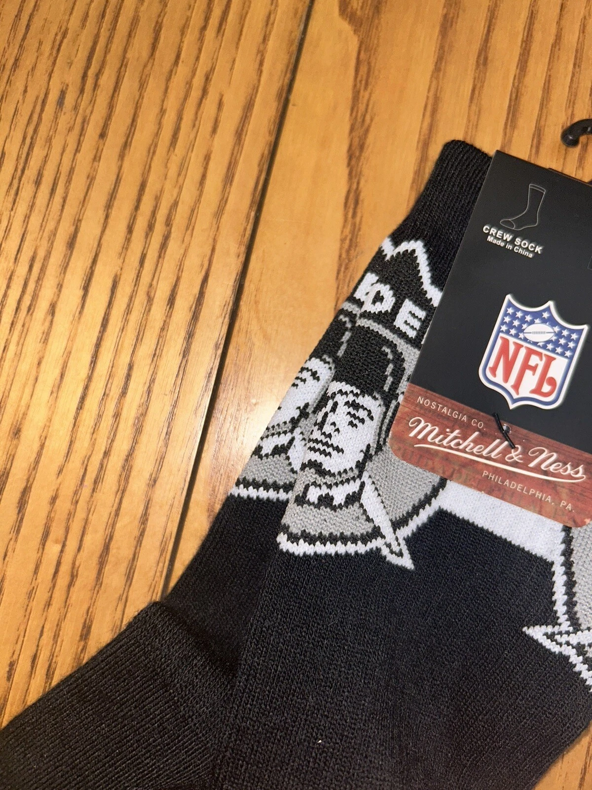 MITCHELL & NESS LAS VEGAS RAIDERS SOCKS CREW MENS SIZE L/XL 10-13 NWT