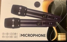 New 2 Pack Wireless Microphones UHF Metal Dual Handheld Cordless Dynamic 260Ft