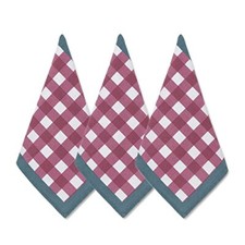 Kitchen Towels with Hanging Loop-100 Cotton Dish Towels, Set of 3 Magenta