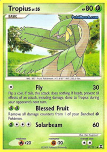 Pokemon - Tropius - 52/111 - Uncommon - Reverse Holo - Rising Rivals - NM