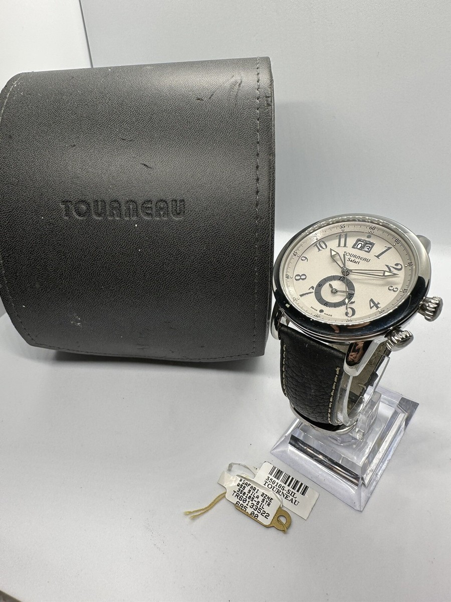 Mens Tourneau Safari S35010 Dual Time Zone 43mm Quartz Date Watch
