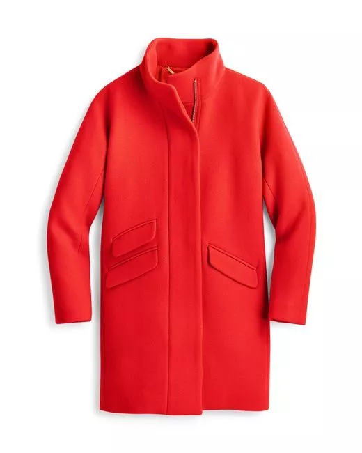 J crew cocoon coat clearance red
