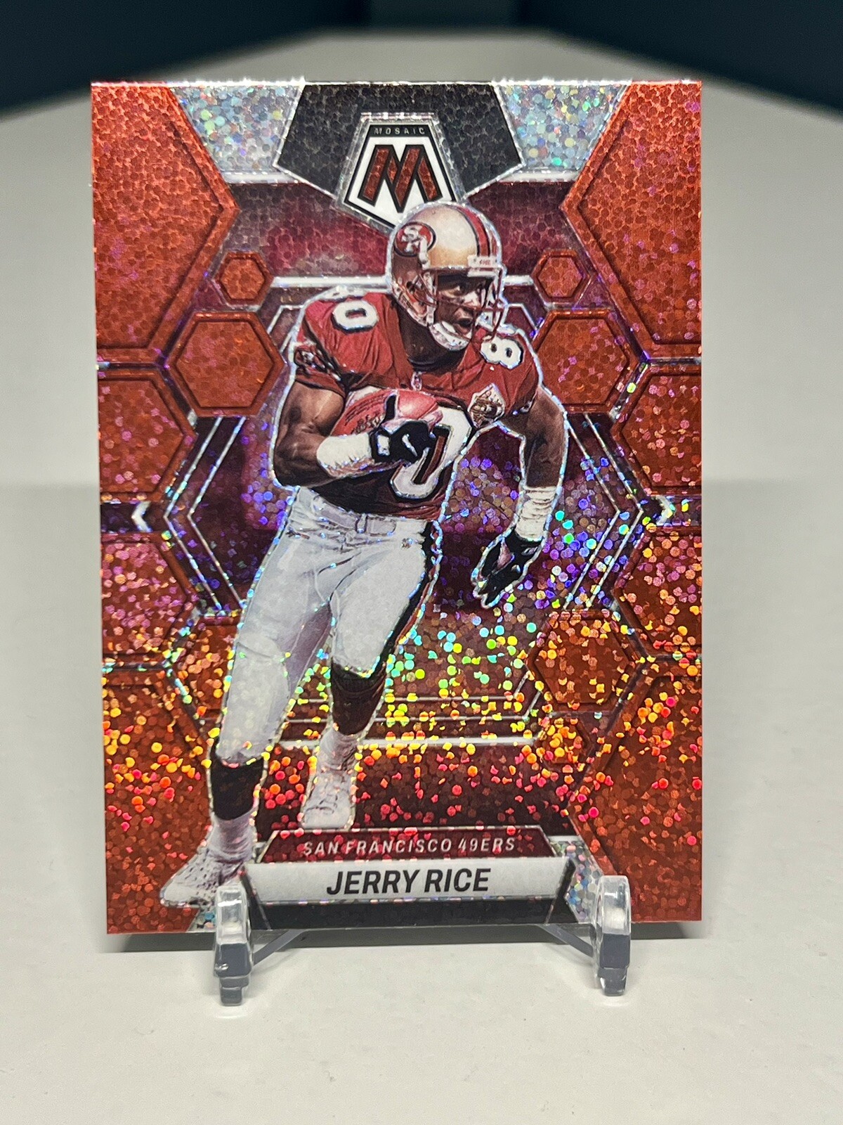 Jerry Rice 2023 Panini Mosaic Red Sparkle #219 SSP