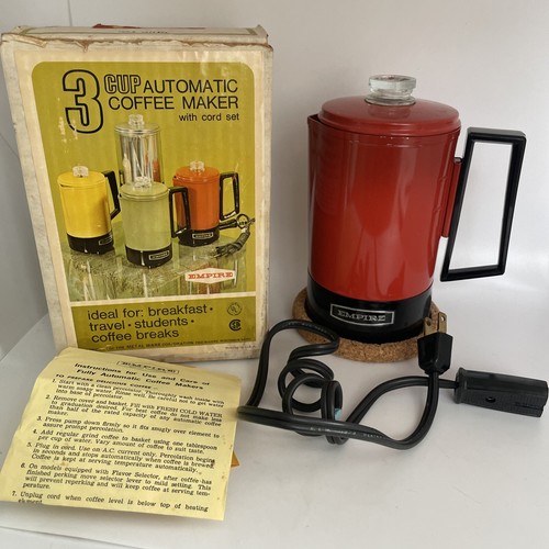 Vtg Empire 3-Cup Coffee Maker \u0026 Cord In 