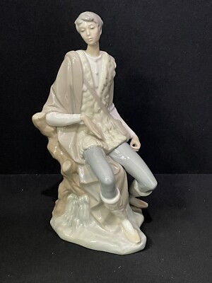 スポーツ LLADRO Lladro 4577 New Shepherd Boy Sitting Porcelain Figurine 10 3