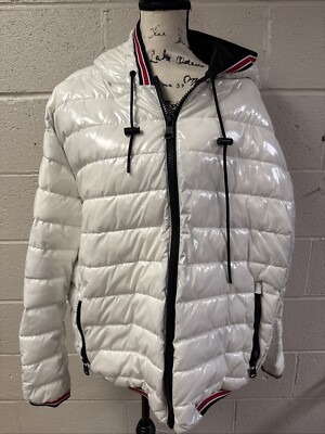 Calvin Klein NWT Gloss White Sorono Fill Puffer Jacket-Hood 7F Rated XXL