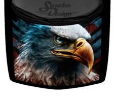 Painted Bald Eagle American Flag Truck Hood Wrap Vinyl Car Graphic Decal