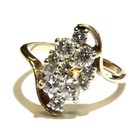 14k yellow gold 1.29ct SI1-2 H round diamond cluster band ring 4.2g womens 7.75 — photo 2