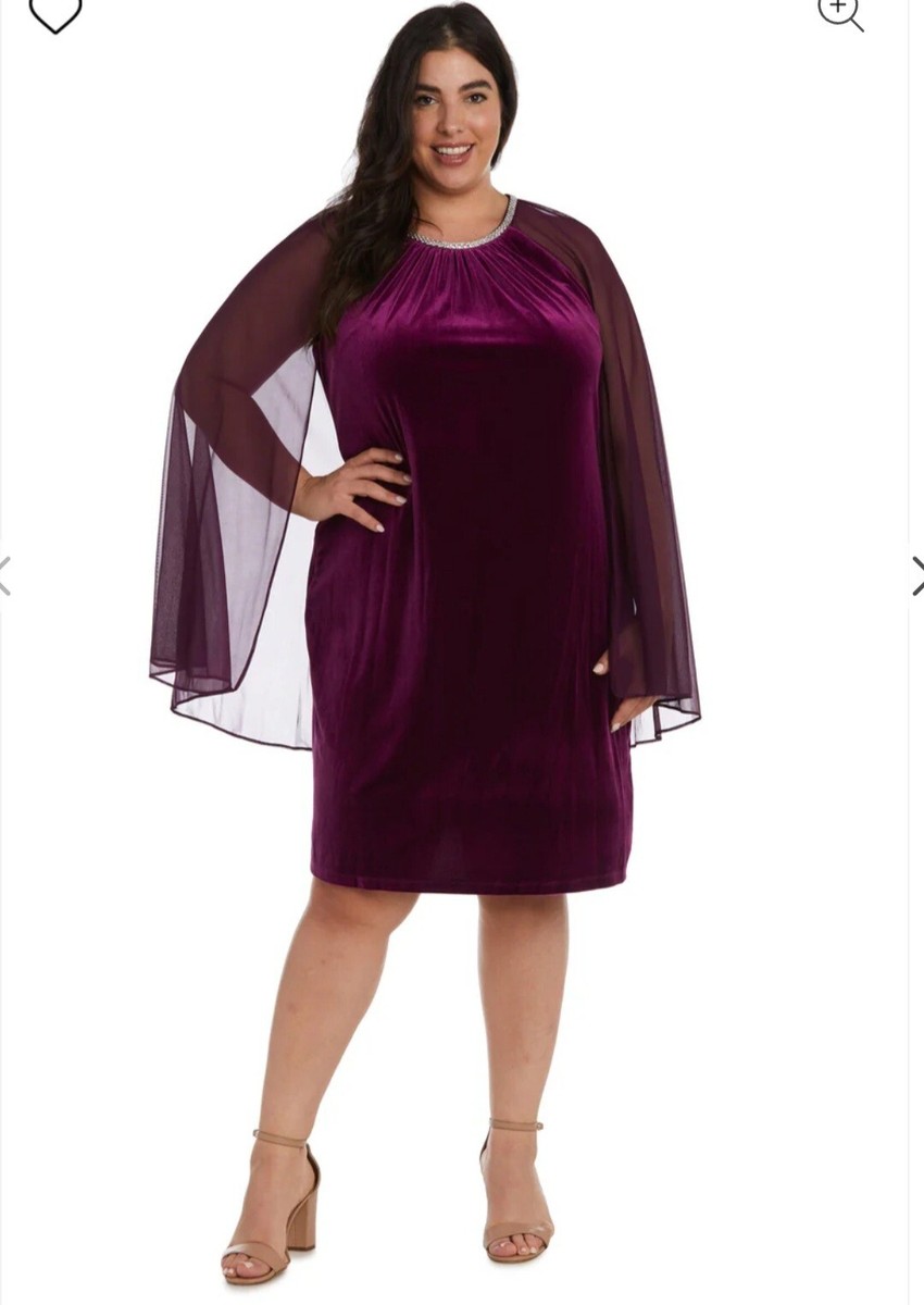 R&M Richards Short Plus Size Velvet Dress Sz18w $149 | eBay
