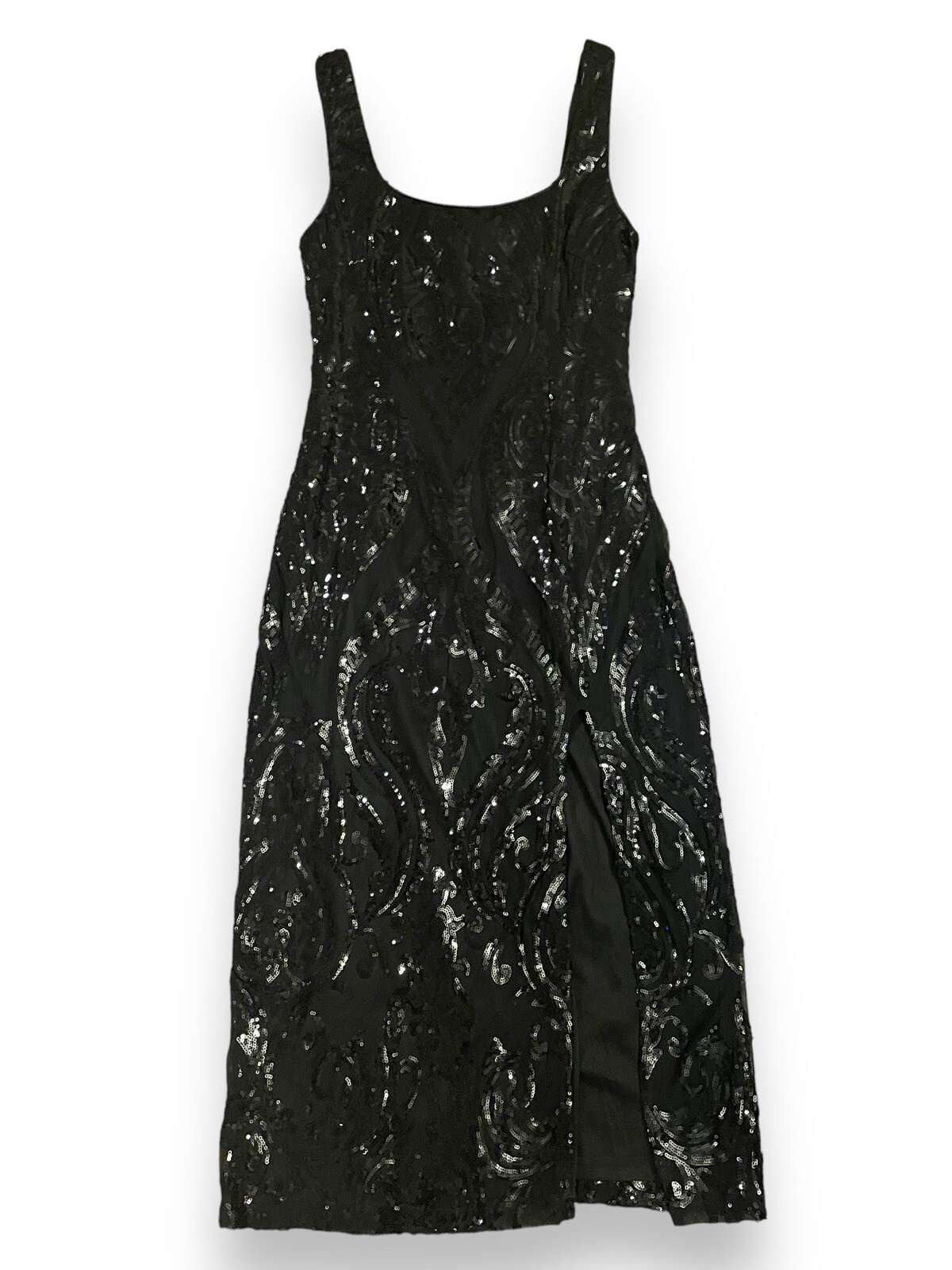 Lulus Starlet Potential Black Sequin Bodycon Midi… - image 1