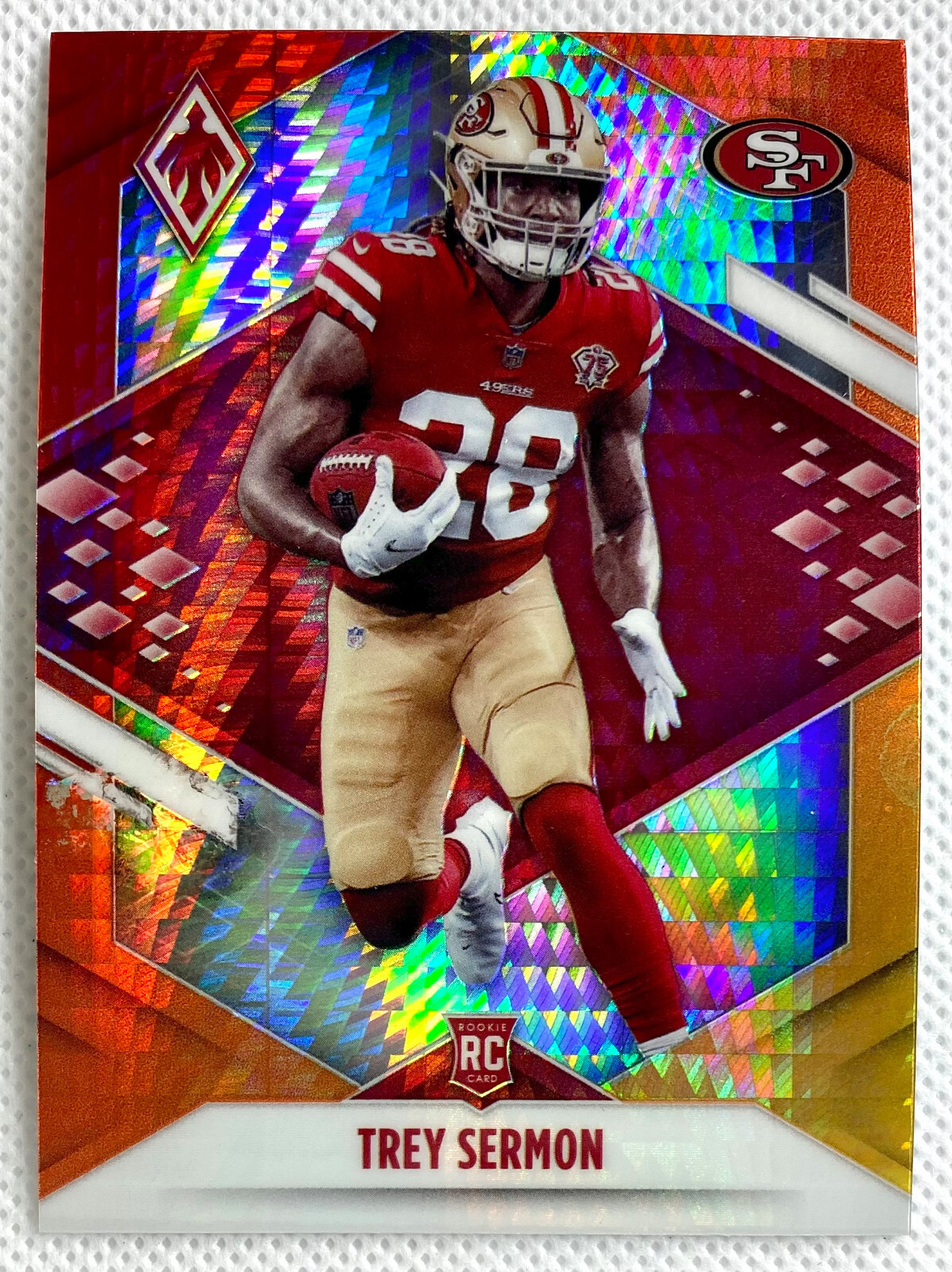 2021 Panini Phoenix Trey Sermon Rookie Fire Burst Card RC San Francisco 49ers