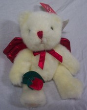 Russ ROSE PETAL WHITE  RED ANGEL TEDDY BEAR 5" Plush Stuffed Animal NEW