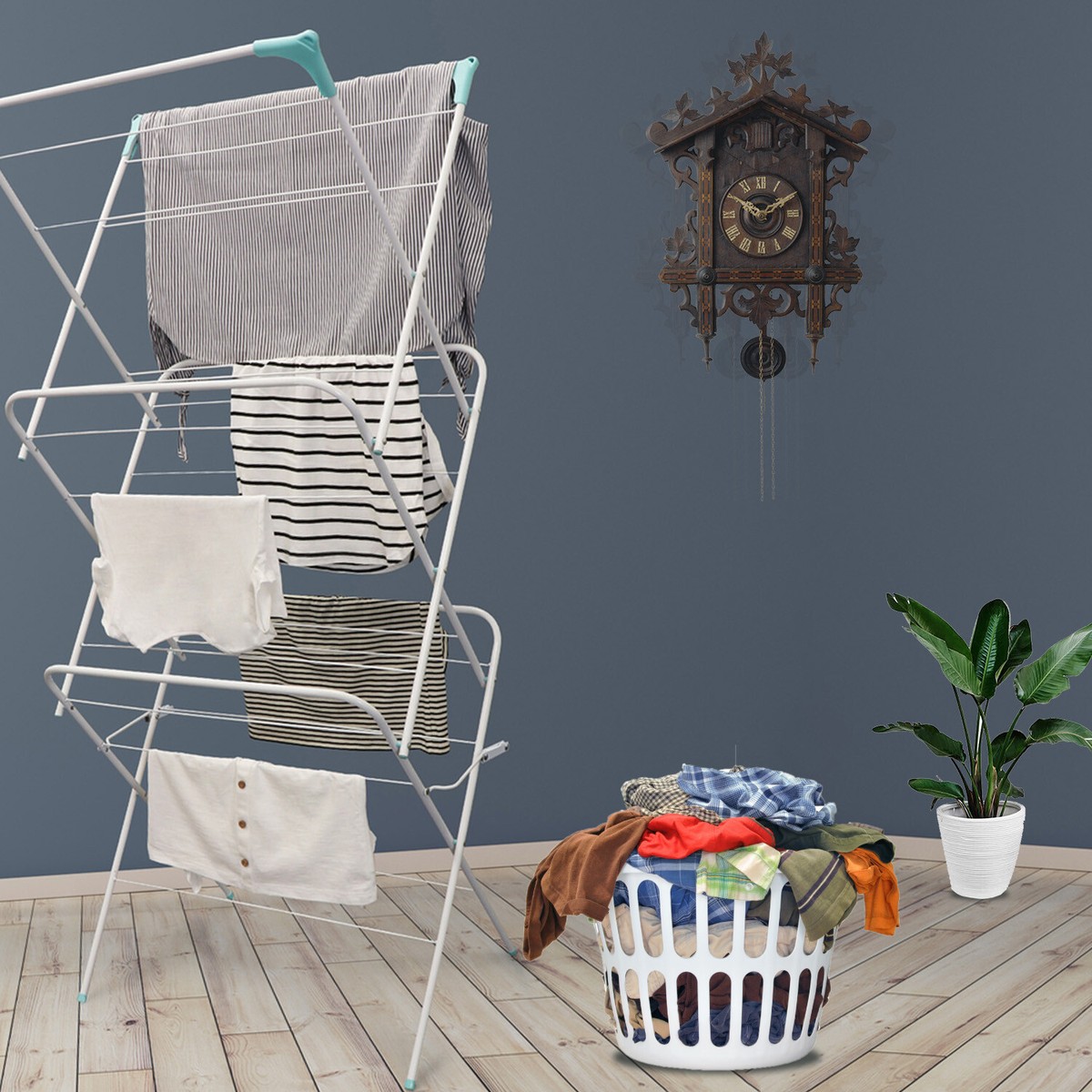 Foldable Line Drying Rack Laundry Dry Rack 3 Tier Clothes Dryer Airer Foldable Laundry Rack ...