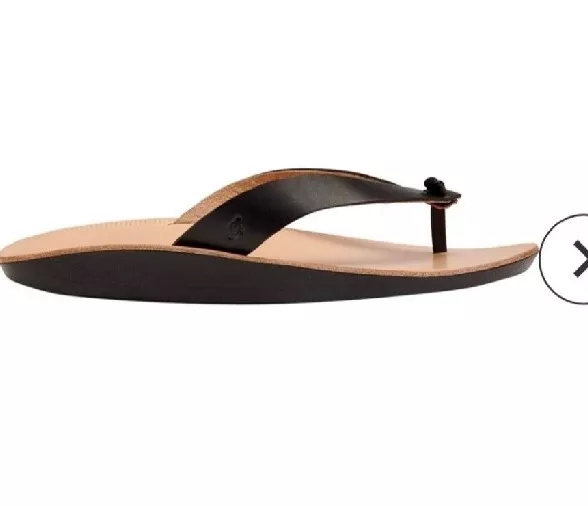 OluKai Loea Women s Size 5 Shoes Tan Leather Slip On Flip Flop Thong Sandals