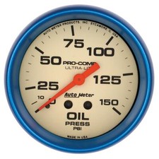 Autometer Gauge Oil Press 2 58 150psi Mech. Glow In The Dark Ultra-nite