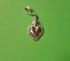 CIONDOLO EX VOTO CUORE VOTIVO GRAZIA RICEVUTA IN ARGENTO CM 2.5×1.3