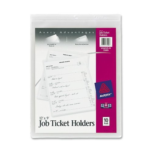 Avery Job Ticket Holder 9" X 12" Vinyl Clear 10 / Pack