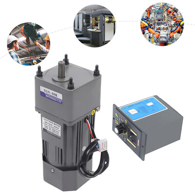 120W 110V 0-45RPM AC Gear Motor Electric Variable Speed Controller Torque 1:30