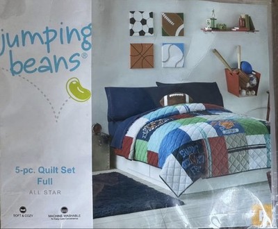 Jumping Beans 5-Piece Full Quilt Set Sports Patchwork Kids Bedding
