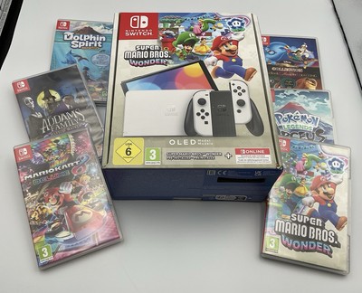 Nintendo Switch OLED Super Mario Bros Wonder Konsole Bundle