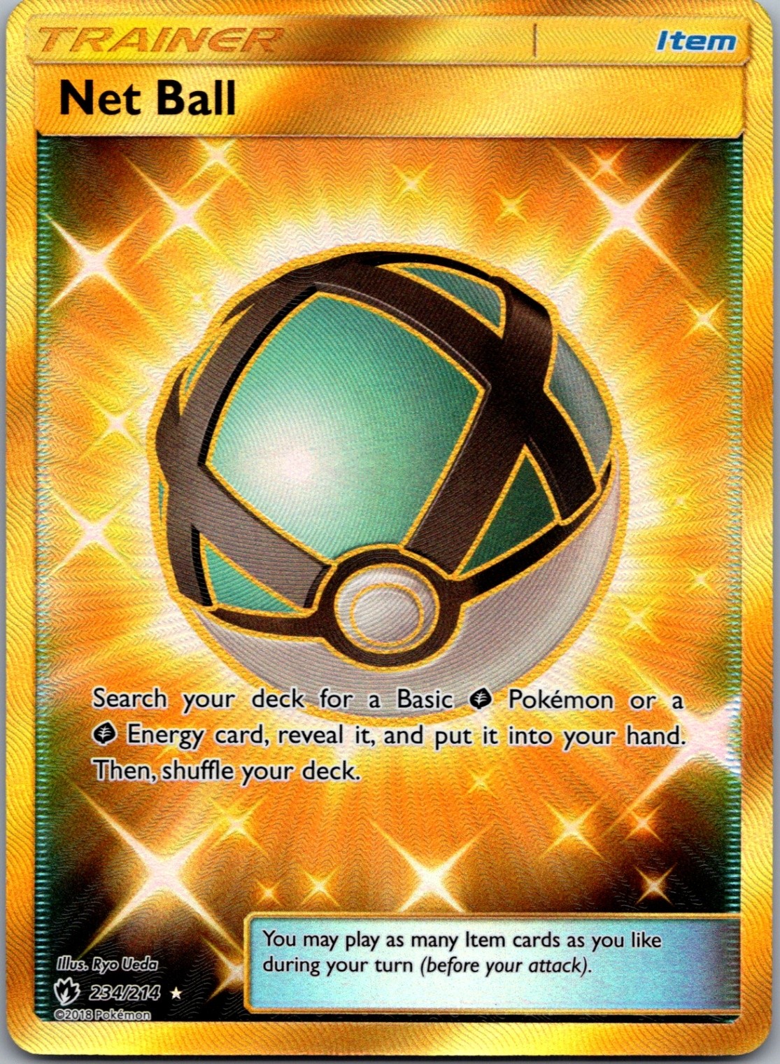 Net Ball (Secret) Holofoil Secret Rare SM - Lost Thunder 234/214 NM