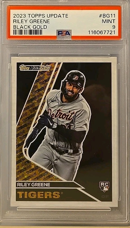 2023 Topps Update Series Topps Black Gold #BG-11 Riley Greene (RC) PSA 9