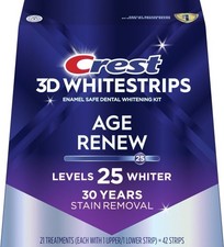 Crest 3D Whitestrips Age Renew 25 Levels Whiter 30 Years Stain Removal 42 Strips