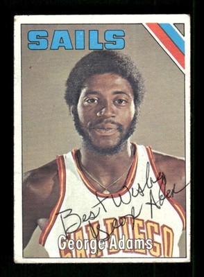 1975-76 Topps ABA #264 George Adams signed autograph ballpoint, very rare , VG b