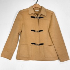 Alexandra Bartlett Camel 100% Wool Toggle Jac...