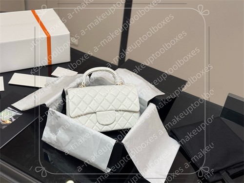 Genuine Leather Diamond Lattice Quilted Handle W/Chain Shoulder Flap Bag B16 - Picture 18 of 20
