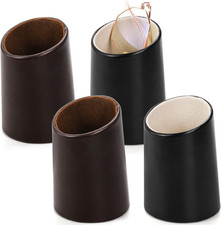 4 Pack Eyeglass Holder Stand, PU Leather Stand Case for Eyewear, Reading Glasses
