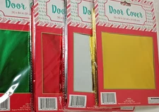 Christmas Lightweight Foil Door Cover 36 X 84 Inch Silver Gold Red Green Choice