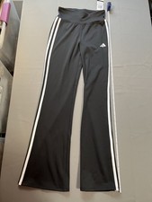 NWT Adidas Kids AEROREADY Flared Track Pants Black Girls L 14/16 36  Long
