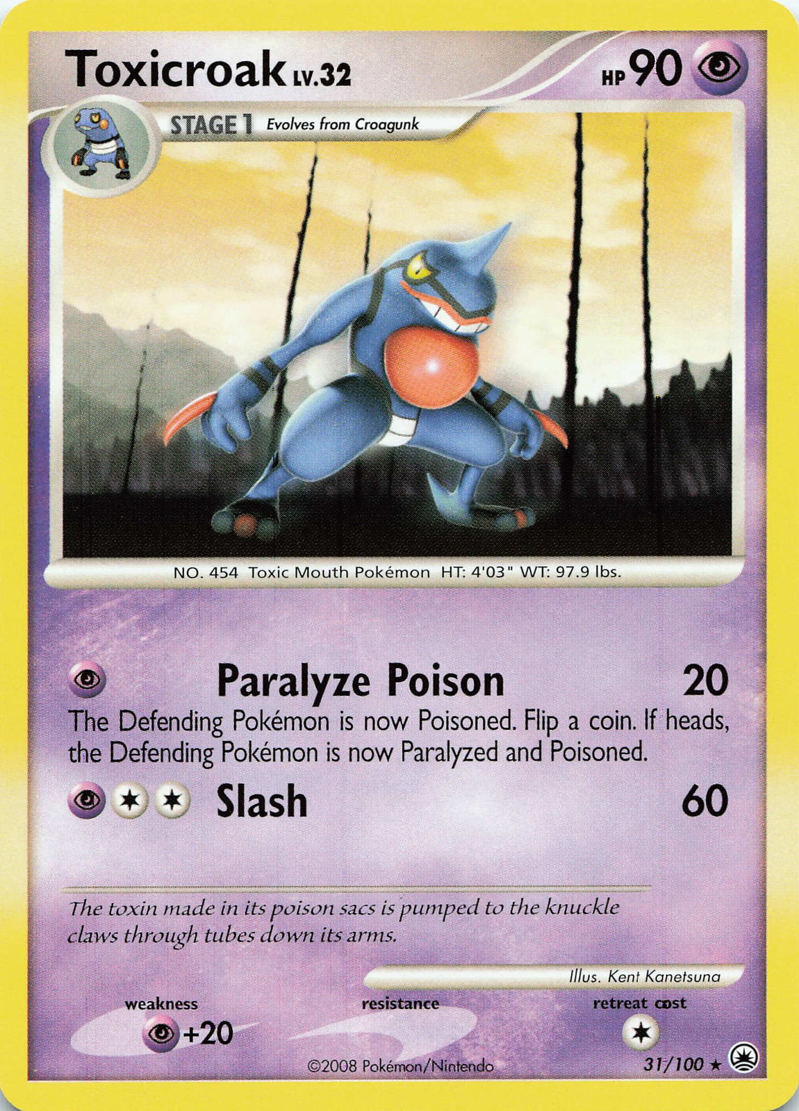 POKEMON Toxicroak #31/100 Normal Majestic Dawn NM