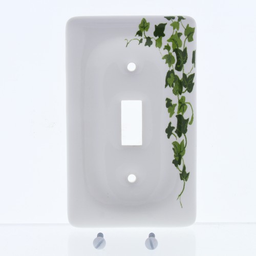 Leviton 89501-GRN Green Vine 1-Gang Toggle Ceramic Standard Wallplate Cover 5pcs - Picture 3 of 7