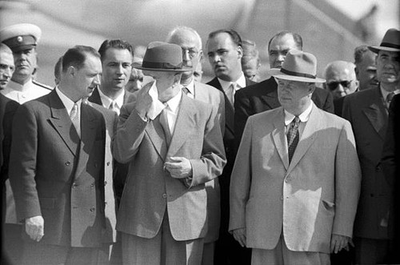 #ad Soviet politician diplomat Vyacheslav Molotov removing a midge fro Old Photo AU $9.00