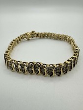 9ct Diamond Three Row Tennis Bracelet