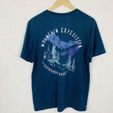 London Fog Supply T-shirt Mens Medium Teal Blue Cotton Blend Mountain Expedition