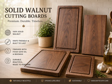 Walnut Wooden Cutting Board, Solid Wood, No G...