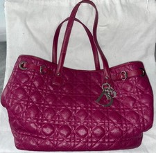 Christian Dior Lady Dior Panarea Tote Leather Pink Authentic Bag
