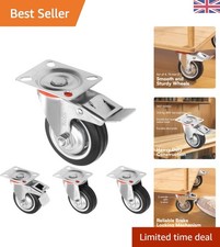 Heavy Duty 75mm Swivel Castors Set of 4 - Lockable, Durable & Versatile Wheels