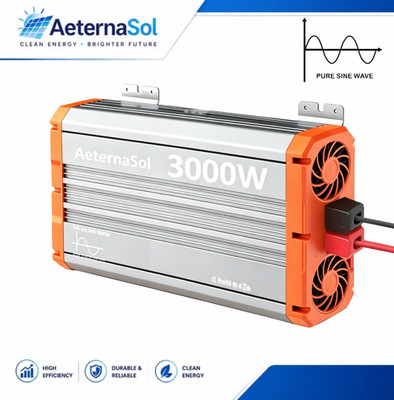 AeternaSol 3000W Pure Sine Wave Inverter 12V DC to 120V AC Converter RV Camping