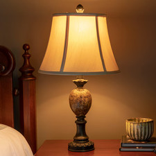 New In Box Decor Therapy Huntington 25" Bronze Rotary Table Lamp W/Fabric Shade