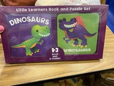 Little Learners NIP Book and 10 2-Piece Puzzles about Dinosaurs