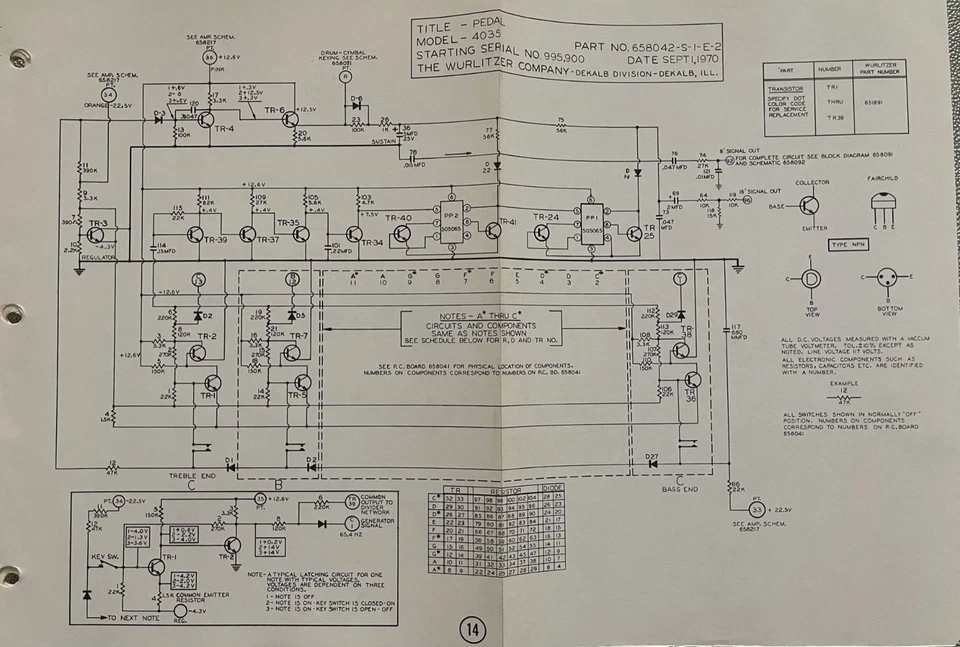 ORIGINAL ** Manual de Servicio Wurlitzer Organ Orbit III Modelo 4035 - 4037 Foto 4 de 4
